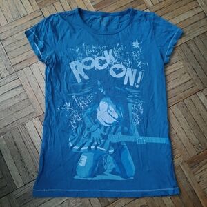 Old Navy Blue "Rock On" Short Sleeve Graphic Tee (KIDS SIZE)